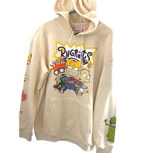 COPY - Rugrats Nickelodeon Hoodie Logo Graphic Print Cream Color L